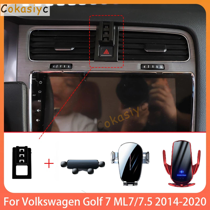 Golf Scorecard Holder - 電話ホルダー車フォルクスワーゲンゴルフ 7 MK7/7.5 2014-2020 モバイルサポート特別な固定ブラケットベースワイヤレス充電スタンド