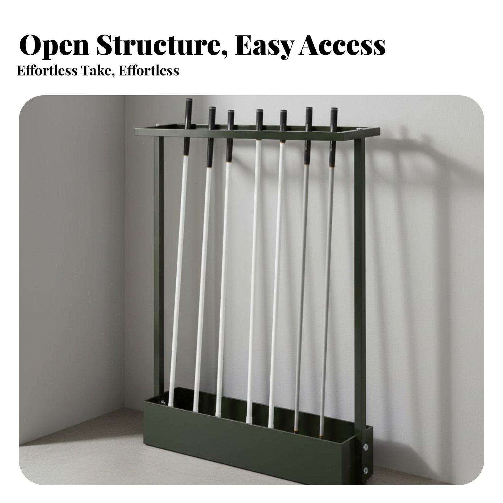 Golf Equipment Garage Organizer - 9本のゴルフクラブを収納できるゴルフクラブラック。炭素鋼製のフレームを使用した、家庭用ガレージやゴルフ用品の展示に最適なゴルフオーガナイザー。