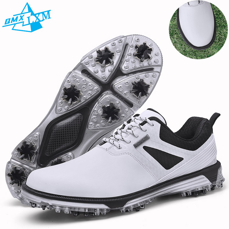 Golf Equipment Brands - LiXingMing ゴルフシューズ男性 X6 ホワイトライト防水滑り止めスタッドゴルフスポーツシューズ屋外トレーニングゴルフコーチスニーカー 40-47 #