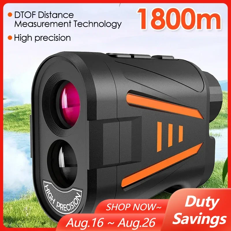 Rangefinder Laser Golf - 狩猟用ゴルフレーザー距離計、スロープ補正機能付き1800m対応、ゴルファー向け距離計、6倍拡大機能付き