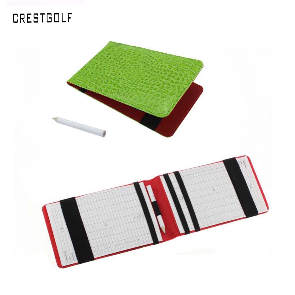 Golf Scorecard Holder - CrestGolfプロモーション,カードホルダー,簡単に持ち運び可能,ゴルフギフト,いくつかの色から選択,本革