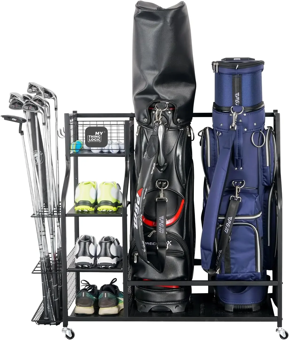 ゴルフ収納ガレージオーガナイザー、ゴルフバッグ収納スタンド、 - Golf Equipment Garage Organizer のレビューと価格
