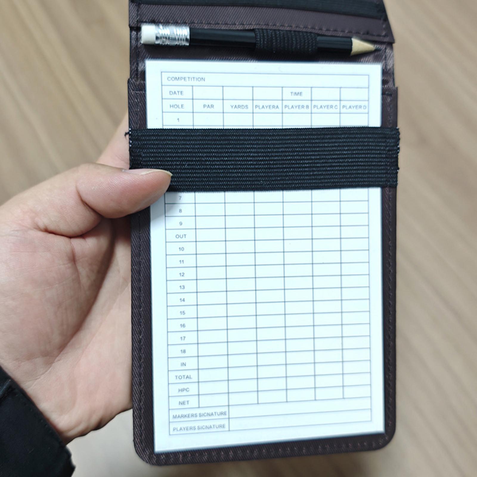 PUレザーゴルフスコアリングブック 再利用可能なスコアカウン - Golf Scorecard Holder のレビューと価格