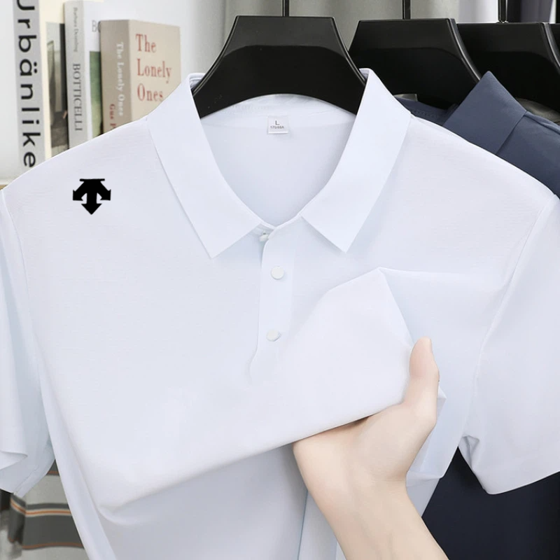 男性高級刺繍ポロシャツ夏ソフト通気性半袖トップスファッション - Golf Equipment Sales のレビューと価格