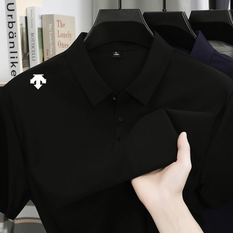 男性高級刺繍ポロシャツ夏ソフト通気性半袖トップスファッション - Golf Equipment Sales のレビューと価格