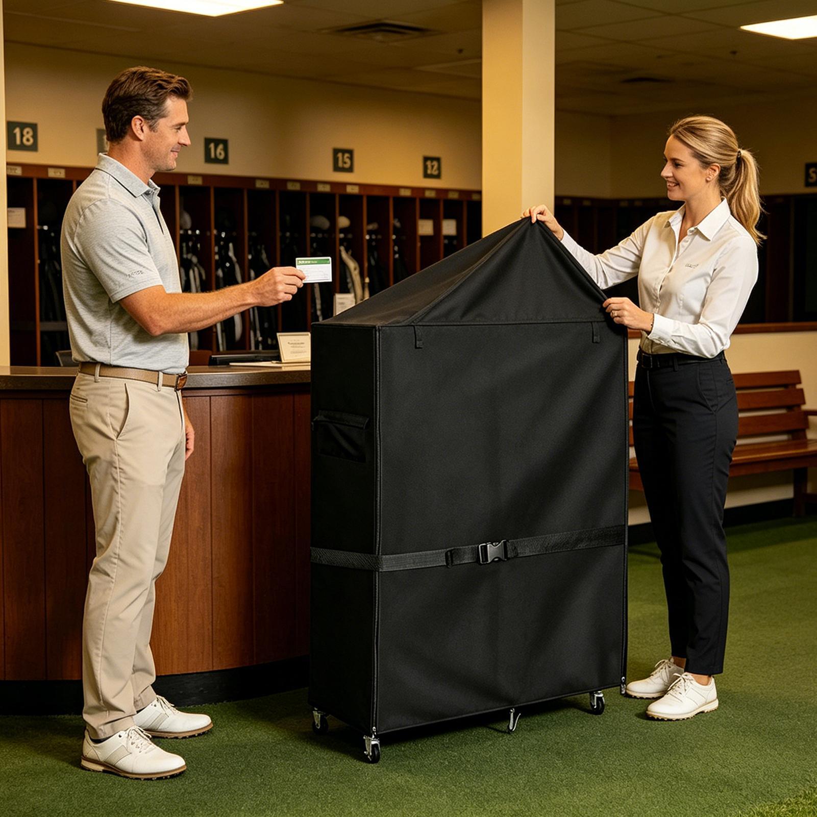 ゴルフバッグスタンドカバーオックスフォード防塵防水ガレージオ - Golf Equipment Garage Organizer のレビューと価格