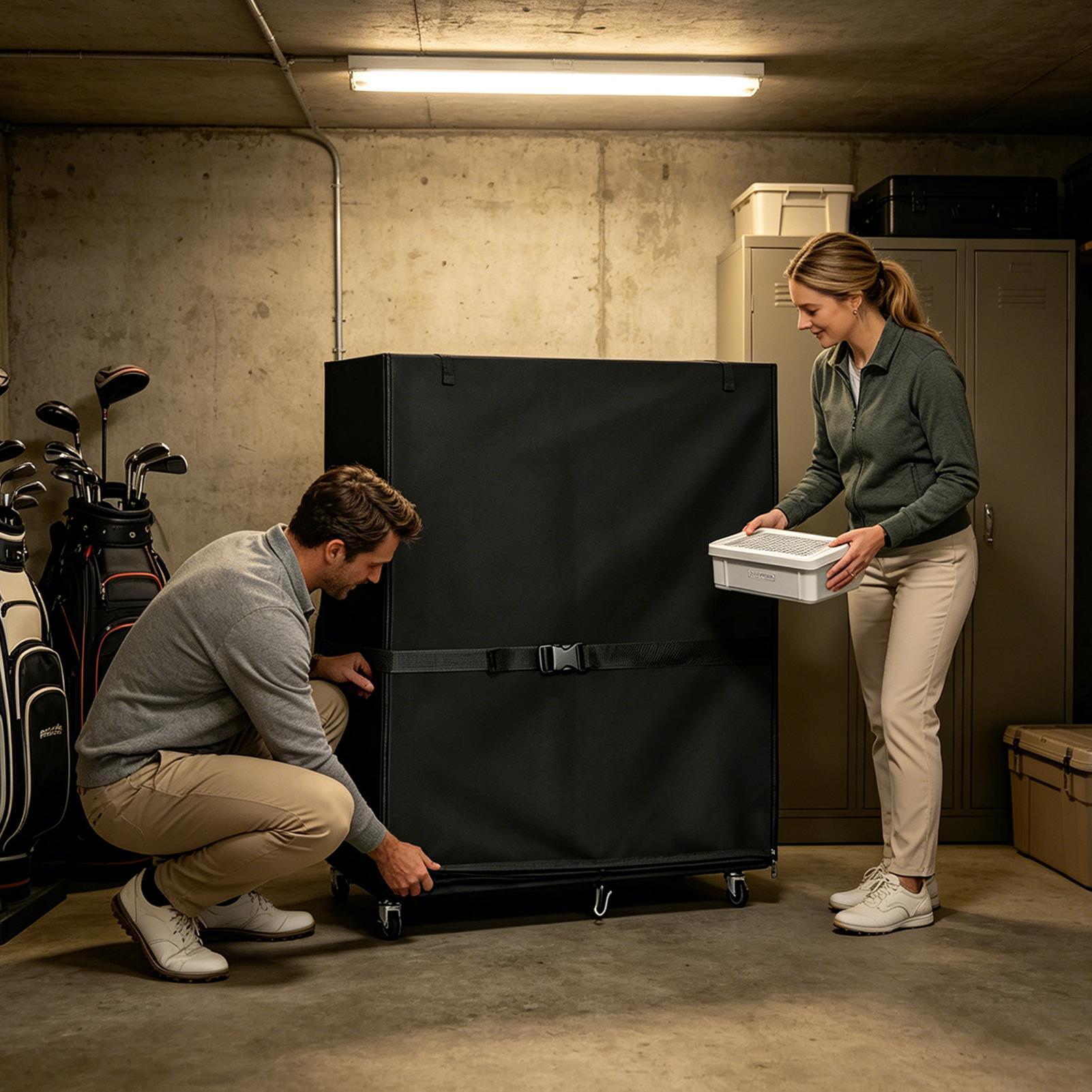 ゴルフバッグ収納ラックカバーオックスフォードガレージオーガナ - Golf Equipment Garage Organizer のレビューと価格