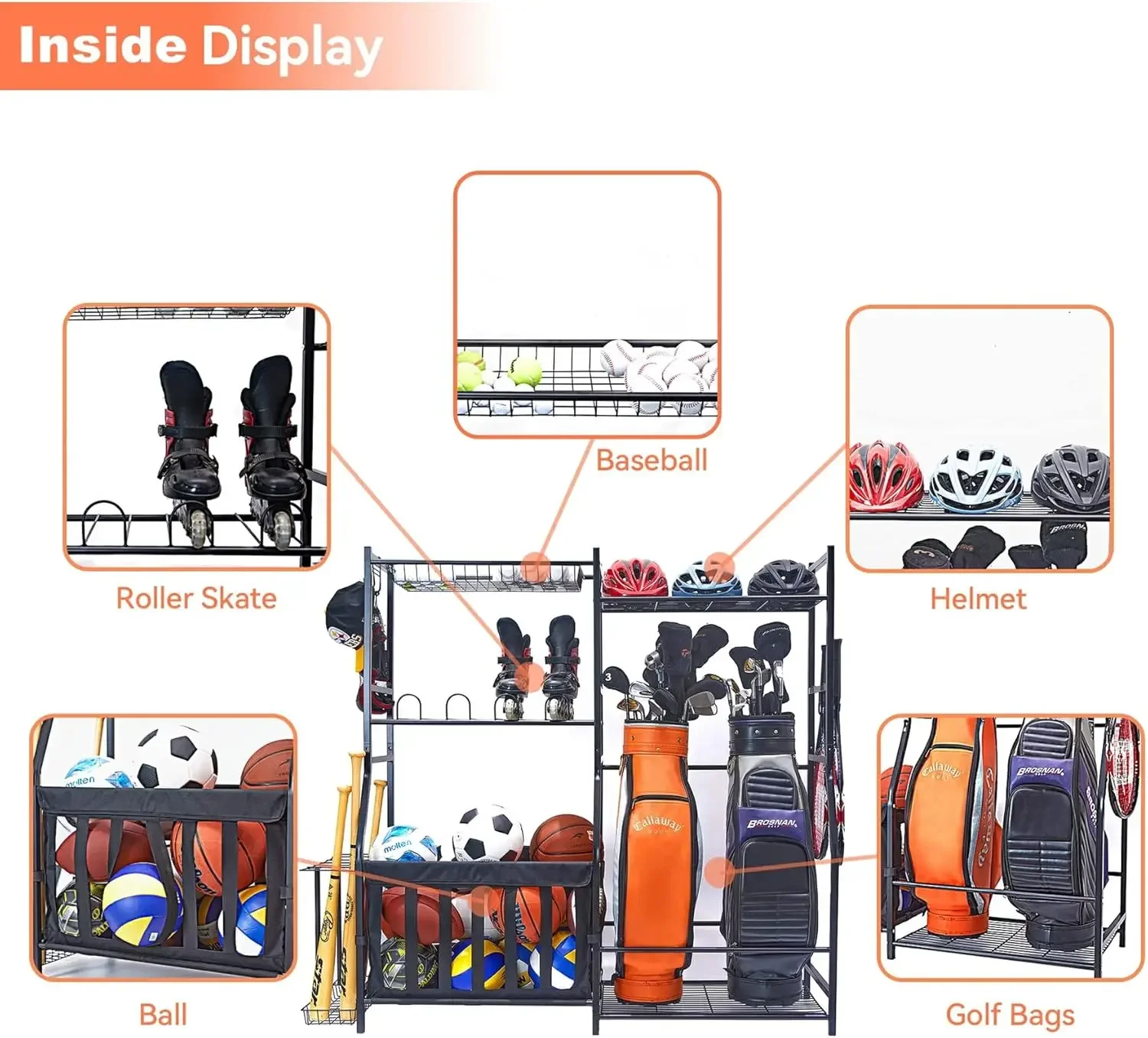 ガレージスポーツ用品オーガナイザー ゴルフバッグスタンド ボ - Golf Equipment Garage Organizer のレビューと価格